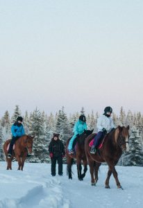 Maastoratsastusta Ruska Laukan tallilla Ruka-Kuusamossa