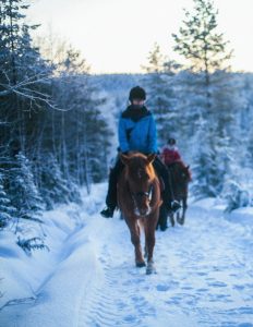 Maastoratsastusta Ruska Laukan tallilla Ruka-Kuusamossa